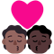 Kiss- Person- Person- Medium-Dark Skin Tone- Dark Skin Tone emoji on Microsoft